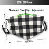 Niqqzit Buffalo Plaid Black and White Check Mask with Filter Breathable Face Mask Washable Balaclava Bandana Mouth Cover with Adjustable Ear Loops view 2