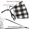 Niqqzit Buffalo Plaid Black and White Check Mask with Filter Breathable Face Mask Washable Balaclava Bandana Mouth Cover with Adjustable Ear Loops view 4