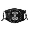 Niqqzit Vikings Mjolnir and Rune Wheel Norse Mythology Symbol Mask with Filter Breathable Face Mask Washable Balaclava Bandana Mouth Cover with Adjustable Ear Loops view 1