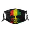 Niqqzit Jamaican Tree Roots Rock Reggae Mask with Filter Breathable Face Mask Washable Balaclava Bandana Mouth Cover with Adjustable Ear Loops view 1