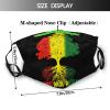 Niqqzit Jamaican Tree Roots Rock Reggae Mask with Filter Breathable Face Mask Washable Balaclava Bandana Mouth Cover with Adjustable Ear Loops view 2