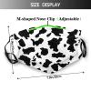 Niqqzit Cow Print Black & White Mask with Filter Breathable Face Mask Washable Balaclava Bandana Mouth Cover with Adjustable Ear Loops view 2
