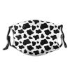 Niqqzit Cow Print Black & White Mask with Filter Breathable Face Mask Washable Balaclava Bandana Mouth Cover with Adjustable Ear Loops view 1