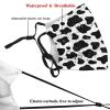 Niqqzit Cow Print Black & White Mask with Filter Breathable Face Mask Washable Balaclava Bandana Mouth Cover with Adjustable Ear Loops view 4