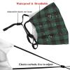 Niqqzit Green Buffalo Check Plaid Mask with Filter Breathable Face Mask Washable Balaclava Bandana Mouth Cover with Adjustable Ear Loops view 4