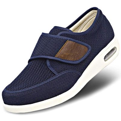 Orthoshoes Mens Diabetic Edema Shoes Lightweight Walking Mesh Breathable Wide Sneakers Strap Adjustable Easy On and Off for Elderly, Swollen Feet, Plantar Fasciitis