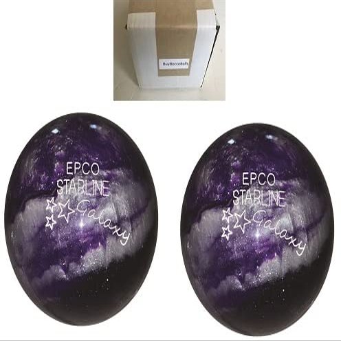 BuyBocceBalls - EPCO Duckpin Bowling Balls - - (4 7/8", 3lbs 8oz) Pack of 2 - Starline Galaxy -Purple - Made in USA