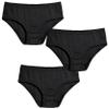 City Threads Big Girls Organic Cotton Brief Underwear for Sensitive Skin and Sensory Friendly Clothing SPD, Black, 3T view 1