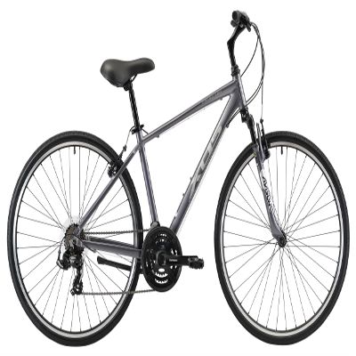 XDS Cross200 21 Speed Hybrid Bike Commuter City Bike, for Men and Women, 700C Wheel Lightweight Aluminum Alloy Frame (Shiny Grey, Frame Size 15")
