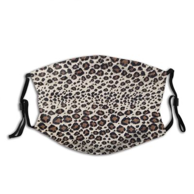 Niqqzit Leopard Animal Print Mask with Filter Breathable Face Mask Washable Balaclava Bandana Mouth Cover with Adjustable Ear Loops