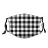 Niqqzit Buffalo Plaid Black and White Check Mask with Filter Breathable Face Mask Washable Balaclava Bandana Mouth Cover with Adjustable Ear Loops view 1
