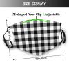 Niqqzit Buffalo Plaid Black and White Check Mask with Filter Breathable Face Mask Washable Balaclava Bandana Mouth Cover with Adjustable Ear Loops view 2