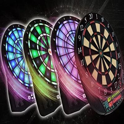 Turnart Electronic Dart Board 13.5" Dart Board with LED Display, 6 Soft Tip Darts, Red, Green
