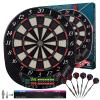 Turnart Electronic Dart Board 13.5" Dart Board with LED Display, 6 Soft Tip Darts, Red, Green view 2