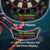 Turnart Electronic Dart Board 13.5" Dart Board with LED Display, 6 Soft Tip Darts, Red, Green view 3