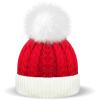 BleSky Christmas Knitted Hat for Baby, Winter Warm Hat Baby Beanie Knit Hat with Pom Pom for Boys Girls Infant,0 to 3 Years Old Red view 1