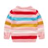 Freebily Kids Girls Crochet Knit Long Sleeve Striped Sweater Fall Pullover Cute Knitwear Jersey Tops Pink 4-5 Years view 2
