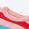 Freebily Kids Girls Crochet Knit Long Sleeve Striped Sweater Fall Pullover Cute Knitwear Jersey Tops Pink 4-5 Years view 4