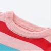 Agoky Unisex Kids Sweater Pullover Long Sleeve Rainbow Stripe Jumper Tops Cotton Spring Fall Casual Wear Pink 4-5 Years view 4