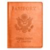 Passport and Vaccine Card Holder Combo, Passport Holder with Vaccine Card Slot, Passport Wallet, Passport Cover, Passport Case, Passport Holder for Women and Men(BA-Orange) view 1