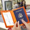 Passport and Vaccine Card Holder Combo, Passport Holder with Vaccine Card Slot, Passport Wallet, Passport Cover, Passport Case, Passport Holder for Women and Men(BA-Orange) view 2