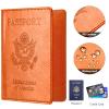 Passport and Vaccine Card Holder Combo, Passport Holder with Vaccine Card Slot, Passport Wallet, Passport Cover, Passport Case, Passport Holder for Women and Men(BA-Orange) view 4