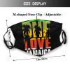 Niqqzit One Love Jamaica Reggae Palms Mask with Filter Breathable Face Mask Washable Balaclava Bandana Mouth Cover with Adjustable Ear Loops view 2