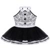 Hansber Girls Sequins Halter Bowtie Texudo Leotard Tutu Dress Ringmaster Circus Show Costume Halloween Christmas Outfit Silver 14 Years view 3