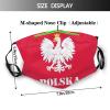 Niqqzit Poland Polish Flag Mask with Filter Breathable Face Mask Washable Balaclava Bandana Mouth Cover with Adjustable Ear Loops view 2