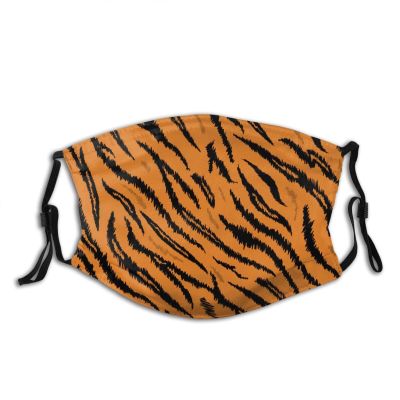 Niqqzit Tiger Stripes Mask with Filter Breathable Face Mask Washable Balaclava Bandana Mouth Cover with Adjustable Ear Loops