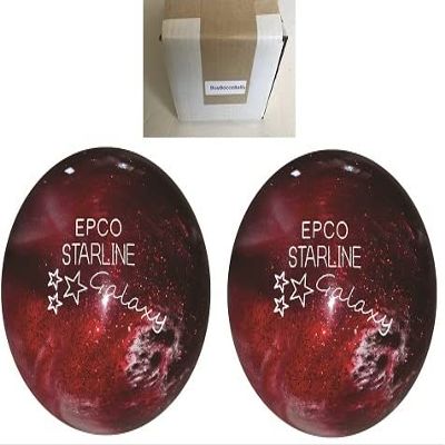 BuyBocceBalls - EPCO Duckpin Bowling Balls - - (4 7/8", 3lbs 8oz) Pack of 2 - Starline Galaxy -Red - Made in USA