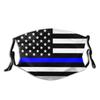Niqqzit Thin Blue Line US American Flag Mask with Filter Breathable Face Mask Washable Balaclava Bandana Mouth Cover with Adjustable Ear Loops view 1