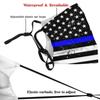 Niqqzit Thin Blue Line US American Flag Mask with Filter Breathable Face Mask Washable Balaclava Bandana Mouth Cover with Adjustable Ear Loops view 4