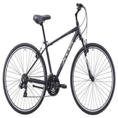 XDS Cross200 21 Speed Hybrid Bike Commuter City Bike 700C Wheel Lightweight Aluminum Alloy Frame (Matte Black, Frame Size 17")