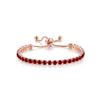 Dainty Sparkling Crystal Tennis Bracelets Set 18K Gold Plated Shiny Cubic Zirconia Jewelry Birthday Gifts for Women-Red view 3