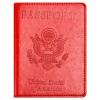 Eoehro Passport and Vaccine Card Holder Combo, Faux Leather, Compact, Lightweight, Waterproof, Red view 1