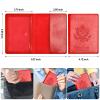 Eoehro Passport and Vaccine Card Holder Combo, Faux Leather, Compact, Lightweight, Waterproof, Red view 3