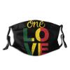Niqqzit One Love Jamaican Rasta Reggae Mask with Filter Breathable Face Mask Washable Balaclava Bandana Mouth Cover with Adjustable Ear Loops view 1