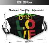 Niqqzit One Love Jamaican Rasta Reggae Mask with Filter Breathable Face Mask Washable Balaclava Bandana Mouth Cover with Adjustable Ear Loops view 2