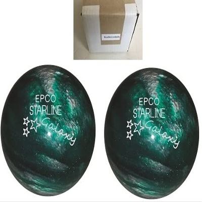 BuyBocceBalls - EPCO Duckpin Bowling Balls - - (4 7/8", 3lbs 8oz) Pack of 2 - Starline Galaxy -Green - Made in USA