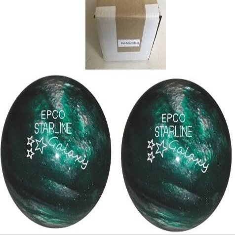 BuyBocceBalls - EPCO Duckpin Bowling Balls - - (4 7/8", 3lbs 8oz) Pack of 2 - Starline Galaxy -Green - Made in USA