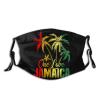 Niqqzit One Love Jamaica Caribbean Vacation Reggae Mask with Filter Breathable Face Mask Washable Balaclava Bandana Mouth Cover with Adjustable Ear Loops view 1
