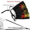 Niqqzit One Love Jamaica Caribbean Vacation Reggae Mask with Filter Breathable Face Mask Washable Balaclava Bandana Mouth Cover with Adjustable Ear Loops view 4