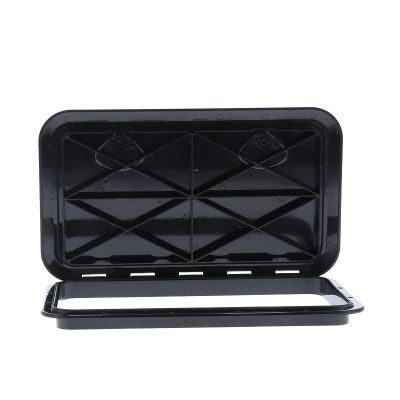 Acouto Boat Hatch Marine Deck Access Hatch Inspection Cover with Lock for Marine Boat RV 606x353mm/24''x14'' Black