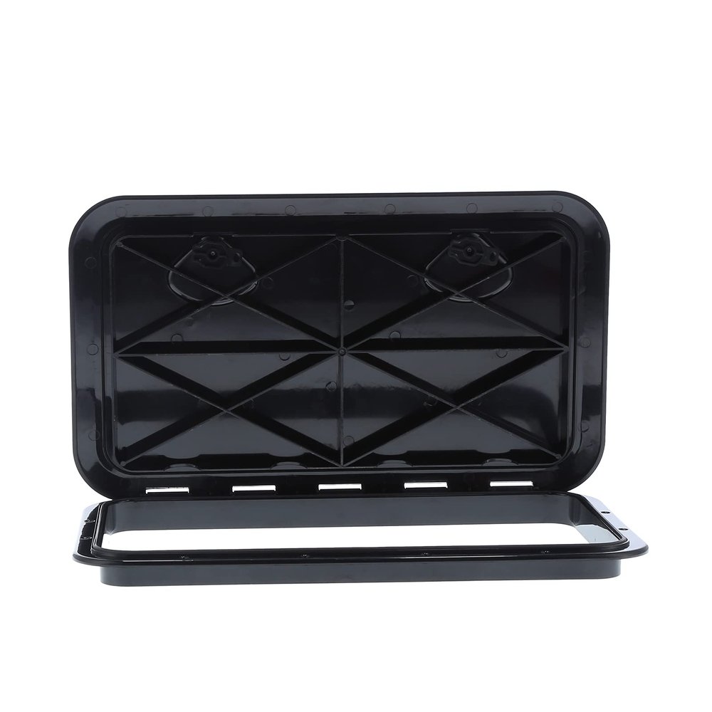 Acouto Boat Hatch Marine Deck Access Hatch Inspection Cover with Lock for Marine Boat RV 606x353mm/24''x14'' Black