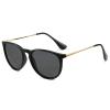 ANRRI Polarized Vintage Round Sunglasses for Women Men Classic Retro Designer Style Black Lens