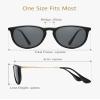 ANRRI Polarized Vintage Round Sunglasses for Women Men Classic Retro Designer Style Black Lens view 3