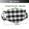 Niqqzit Buffalo Plaid Black and White Check Mask with Filter Breathable Face Mask Washable Balaclava Bandana Mouth Cover with Adjustable Ear Loops view 2