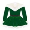 Moily Kids Girls Velvet Long Sleeve Figure Ice Skating Dress Tutu Skirt Dance Leotard Christmas Santa Dress Outfit V Neck Green 16 Years view 4