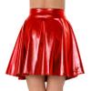 Loloda Women's Holographic Mini Skirt Club Party Dance Dress Anime JK Metallic Pleated Skirts Red Medium view 3
